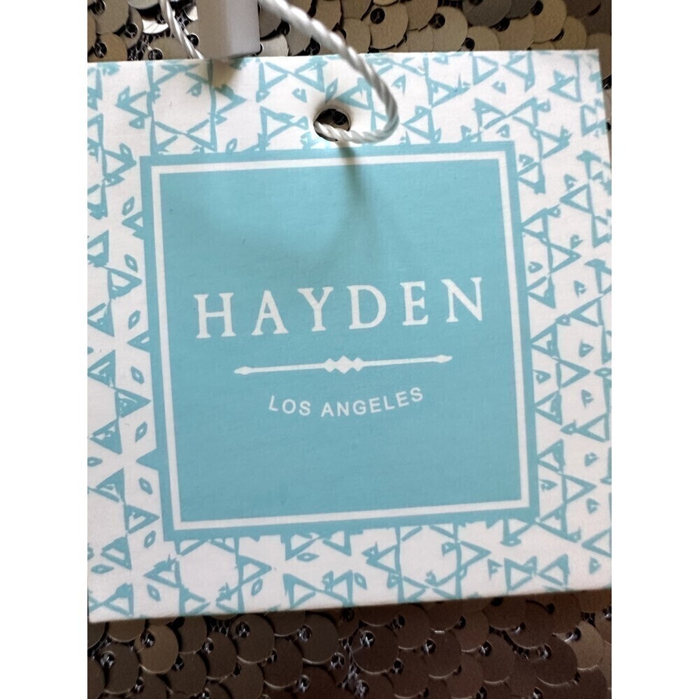 Hayden Los Angeles Silver Sequin Top Woman's Size S cocktail event holiday glam - Picture 3 of 16